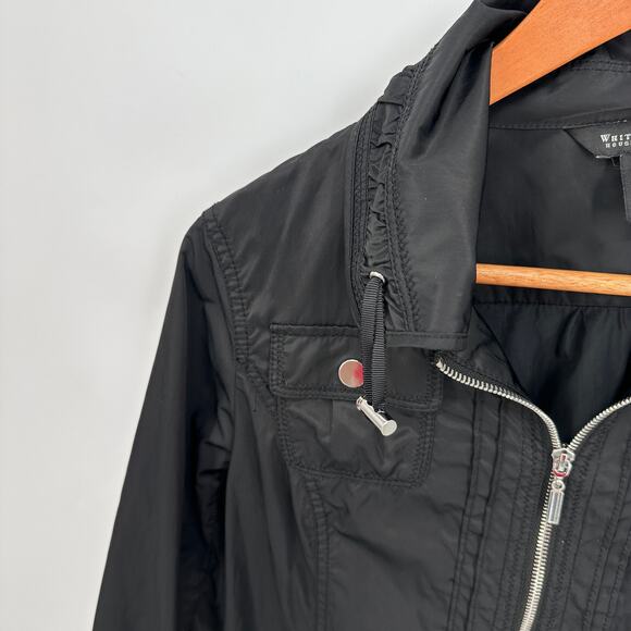 WHITE HOUSE BLACK MARKET Black Anorak Windbreaker Zipper Jacket // 6 - Picture 3 of 8